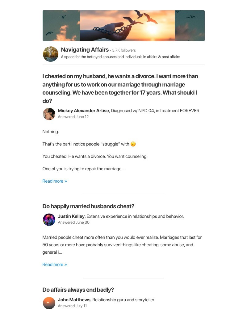 Screenshot of email sent to a Quora Registered user