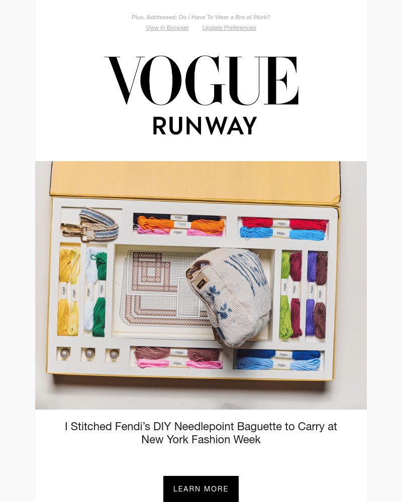 Screenshot of email sent to a Vogue Newsletter subscriber
