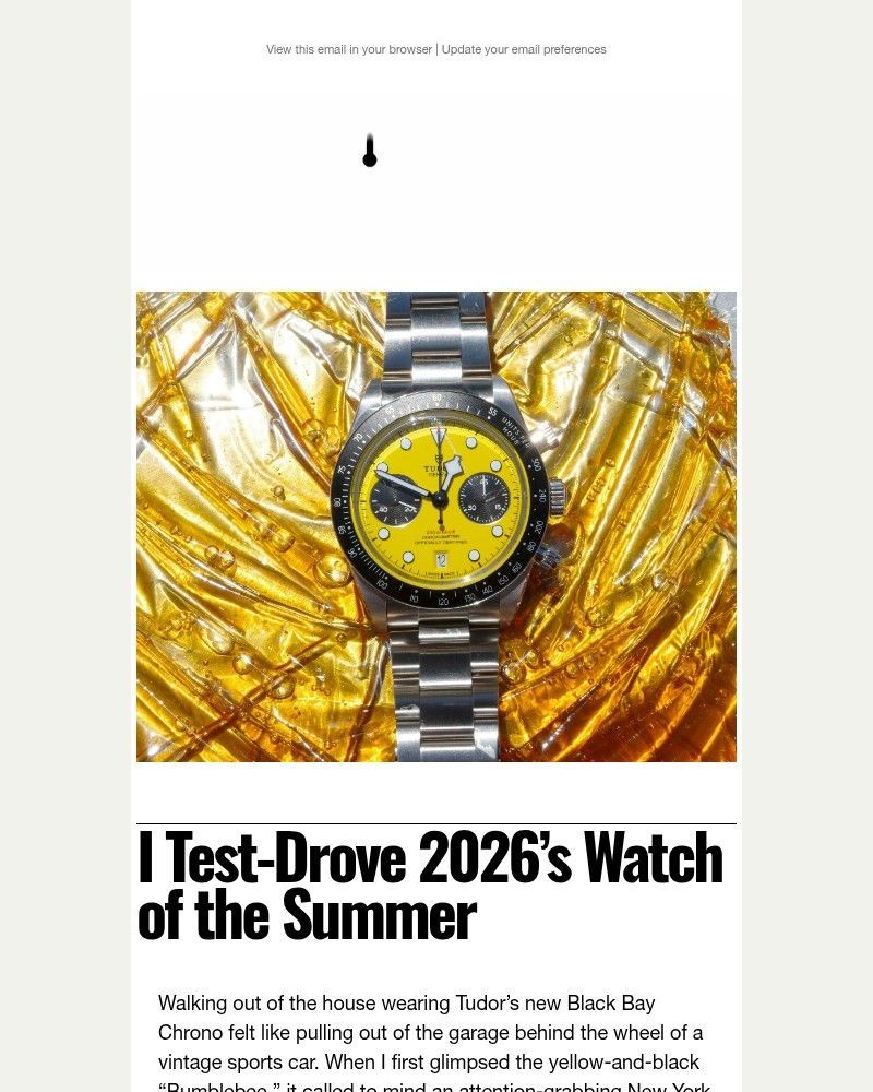 Screenshot of email sent to a GQ Newsletter subscriber