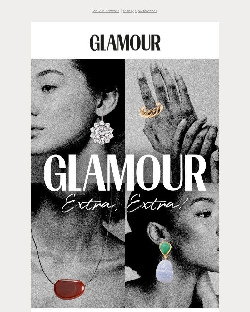 Screenshot of email sent to a Glamour Newsletter subscriber