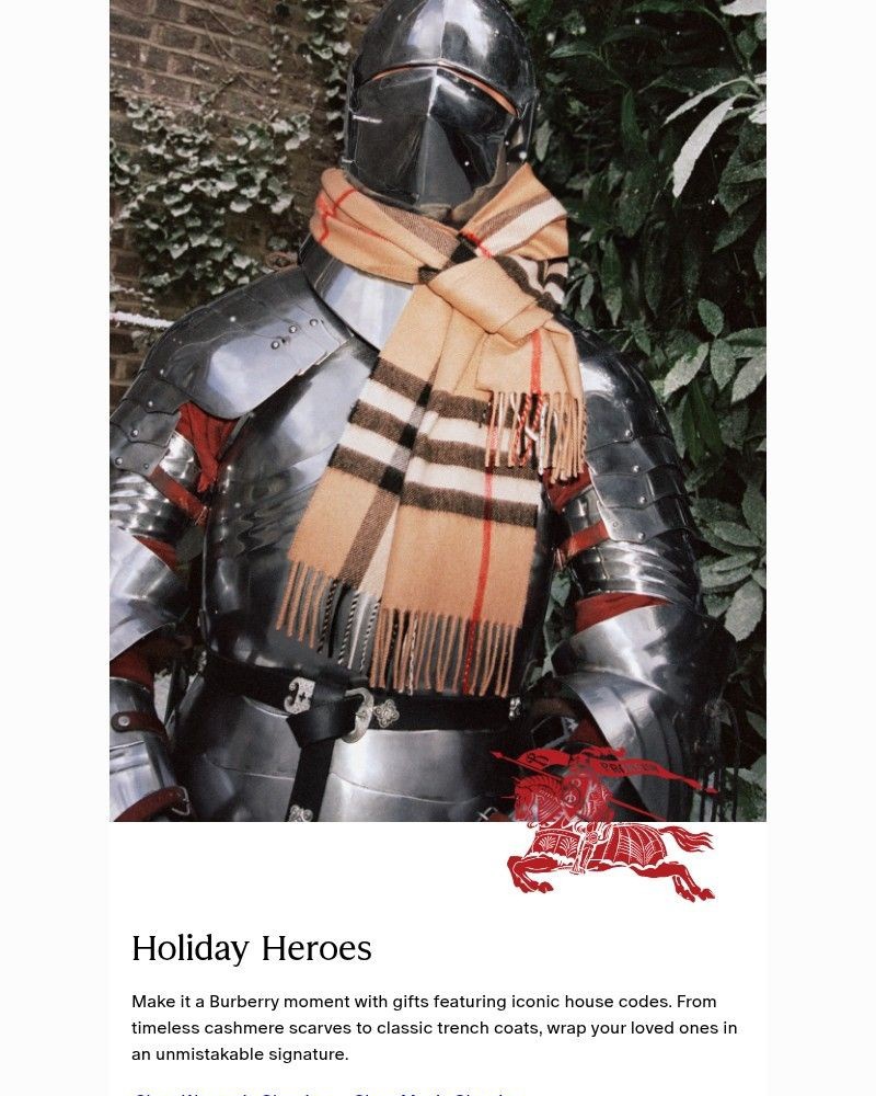 Screenshot of email sent to a Burberry Newsletter subscriber