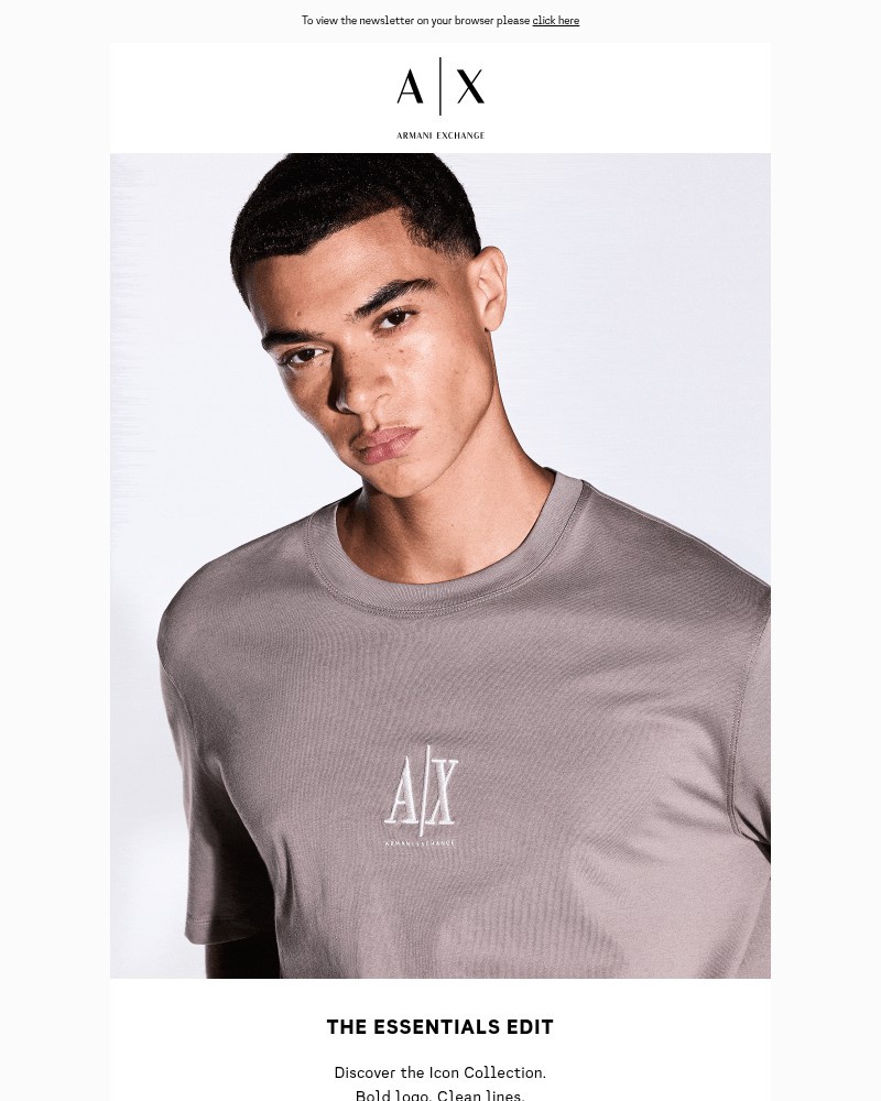 Screenshot of email sent to a Armani Exchange Newsletter subscriber