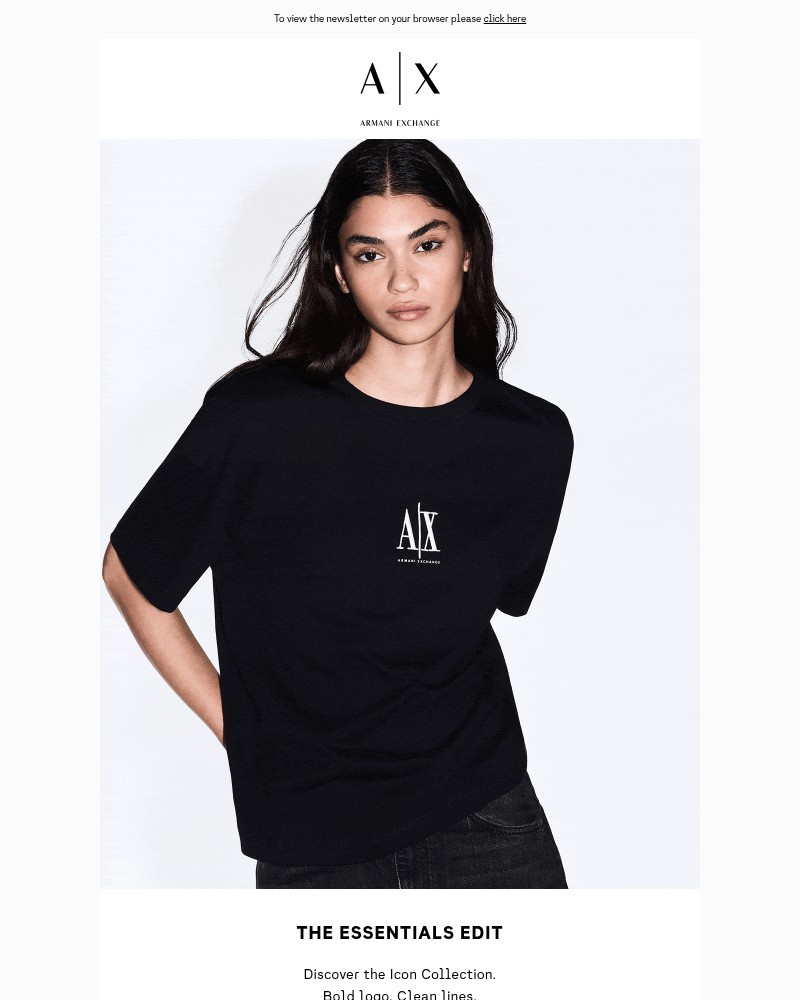 Screenshot of email sent to a Armani Newsletter subscriber