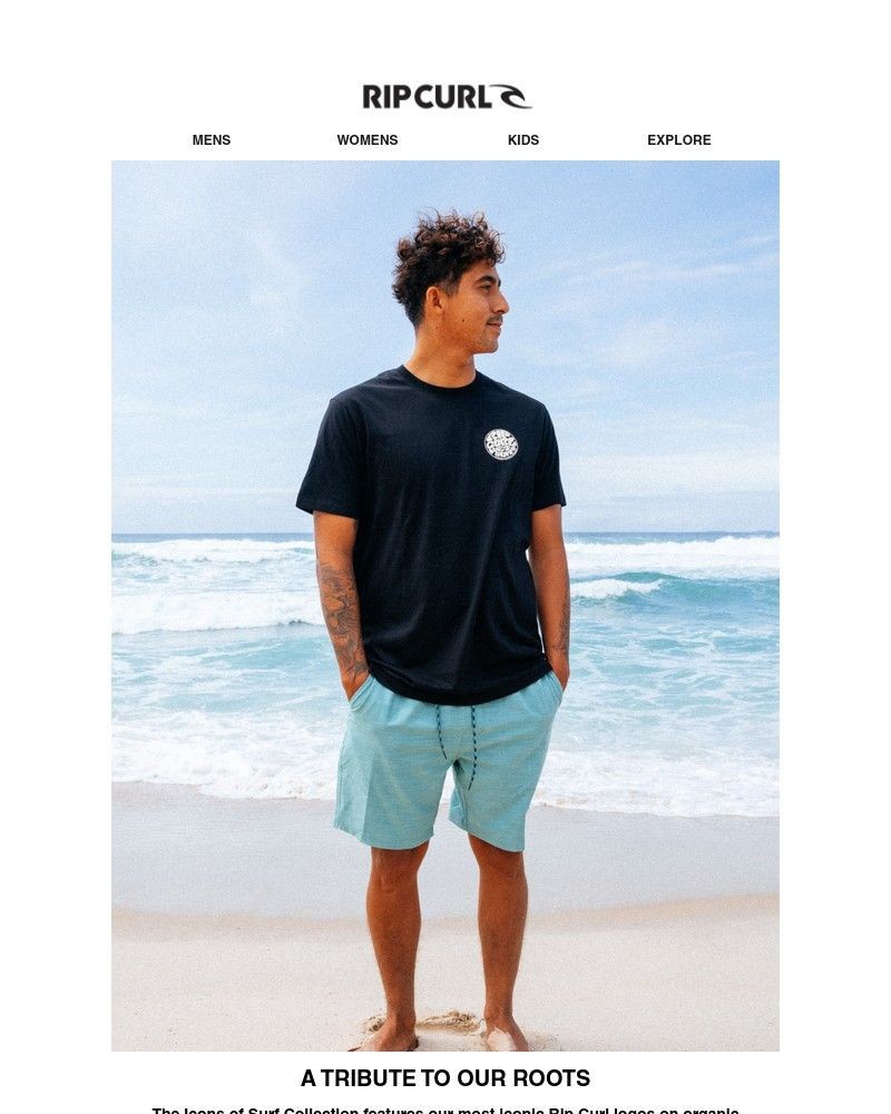 Screenshot of email sent to a Ripcurl Newsletter subscriber