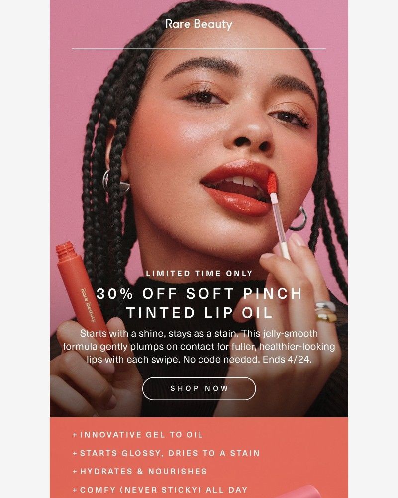 Screenshot of email with subject /media/emails/icymi-30-off-soft-pinch-tinted-lip-oil-010750-cropped-1ad8aad7.jpg