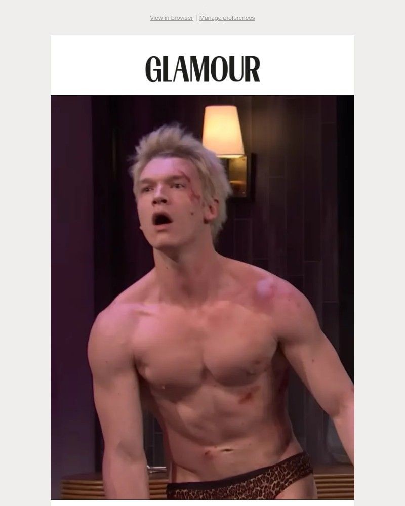 Screenshot of email sent to a Glamour Newsletter subscriber