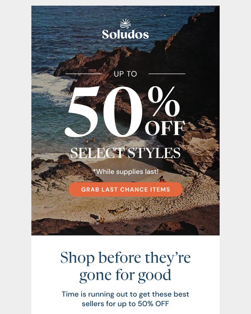 Screenshot of email sent to a Soludos Registered user