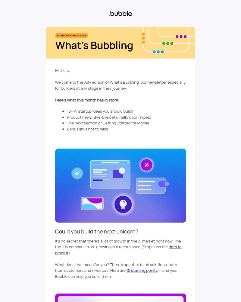 Screenshot of email with subject /media/emails/ideas-to-build-the-next-unicorn-new-ai-features-to-help-do-it-043cec-cropped-f6e4a6b9.jpg