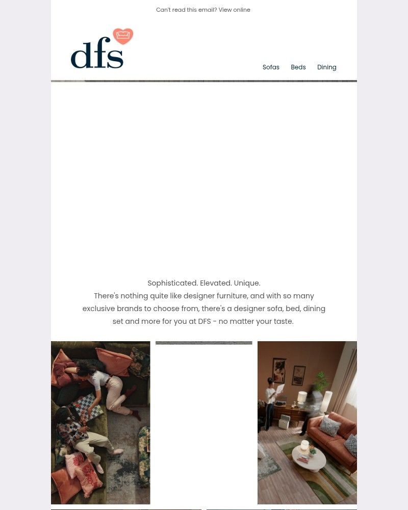 Screenshot of email sent to a DFS Cart abandoner