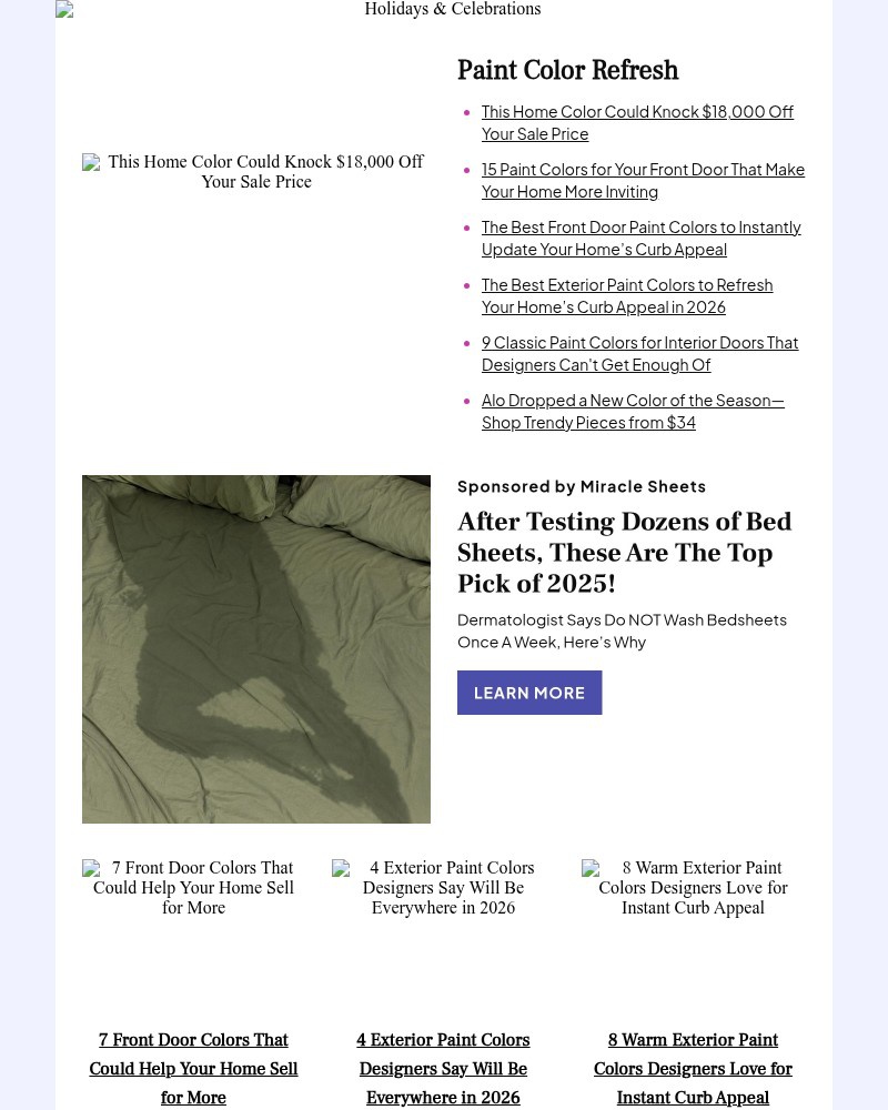 Screenshot of email sent to a Better Homes and Gardens Newsletter subscriber