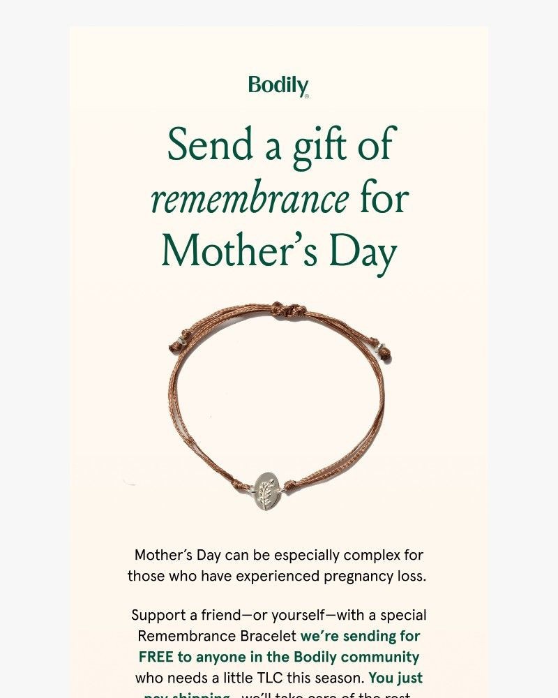 Screenshot of email sent to a Bodily Newsletter subscriber