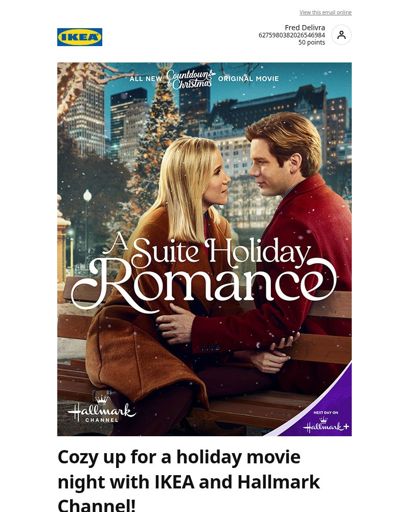 Screenshot of email sent to a Ikea Registered user