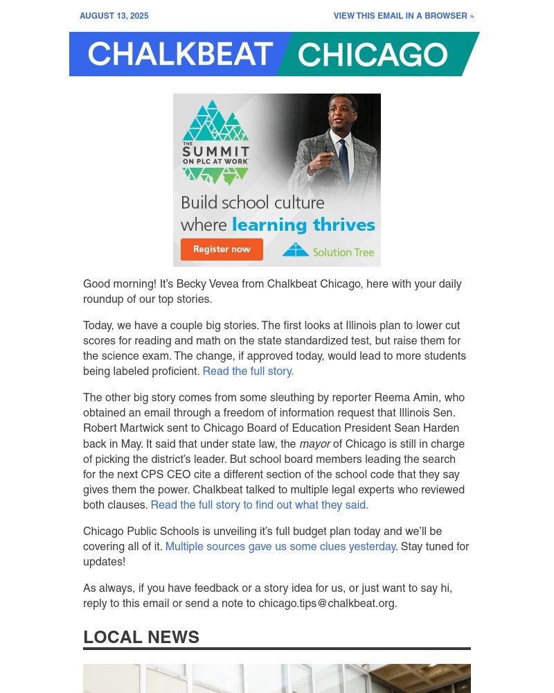 Screenshot of email with subject /media/emails/illinois-lowers-cut-scores-who-hires-cps-ceo-c3bfb1-cropped-0481aad8.jpg