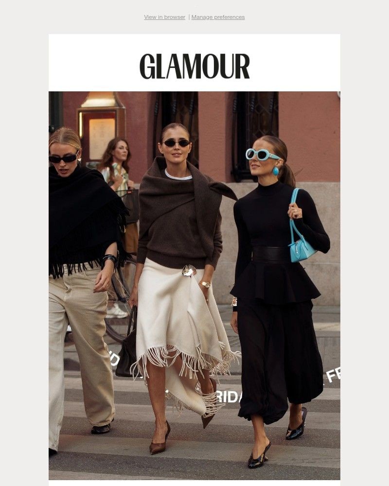 Screenshot of email sent to a Glamour Newsletter subscriber