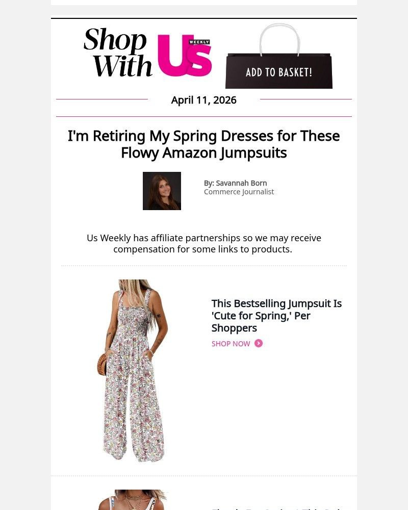 Screenshot of email sent to a Us Weekly Newsletter subscriber