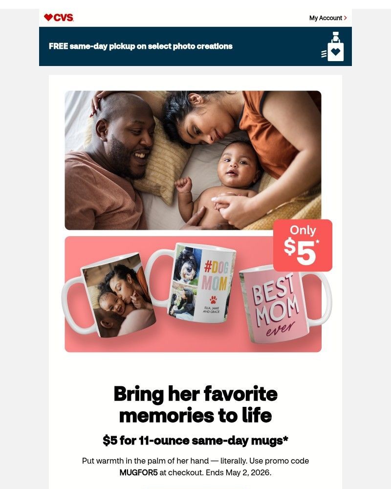 Screenshot of email sent to a CVS Newsletter subscriber