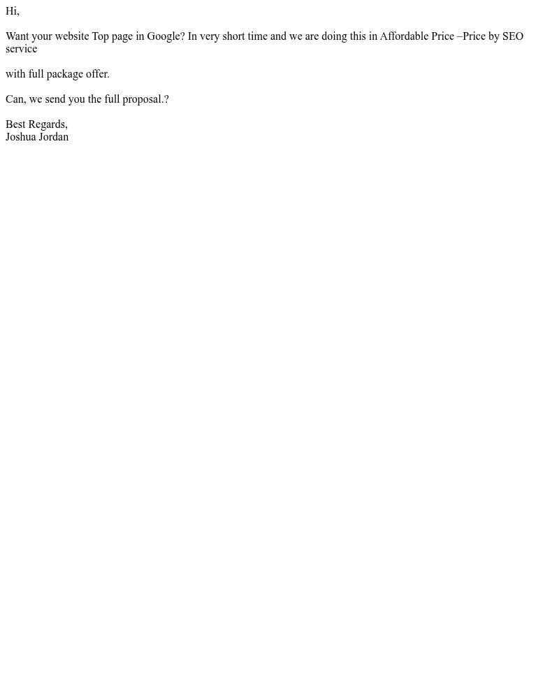 Screenshot of email sent to a Etsy Customer