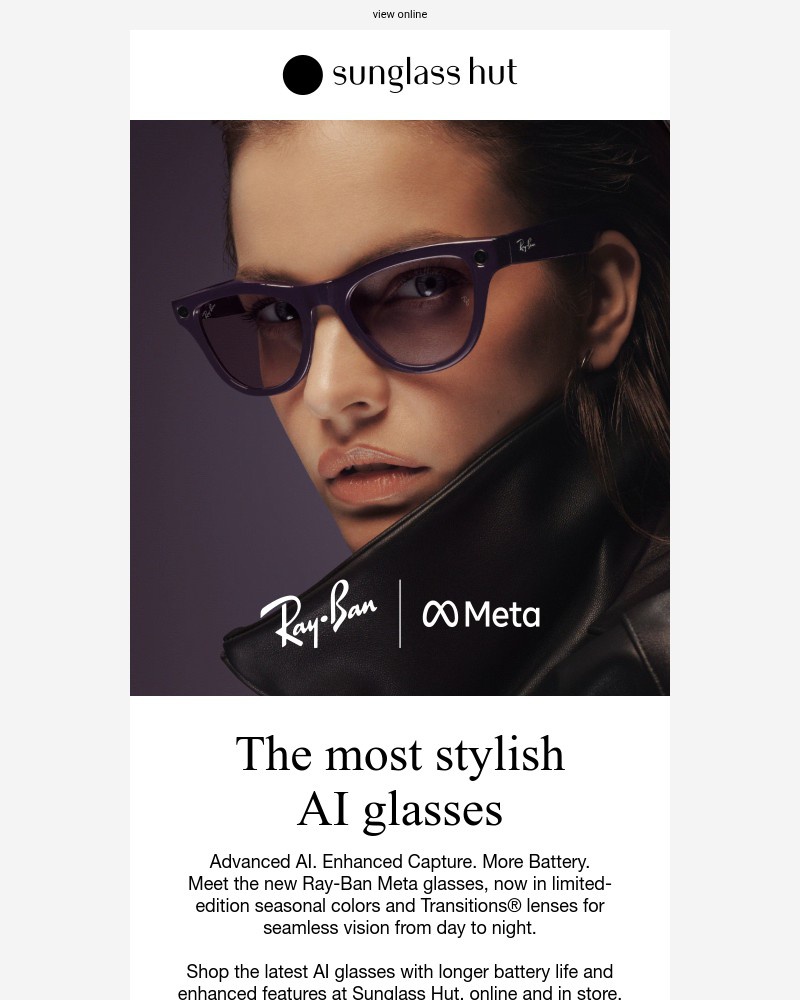 Screenshot of email sent to a Sunglass Hut Newsletter subscriber