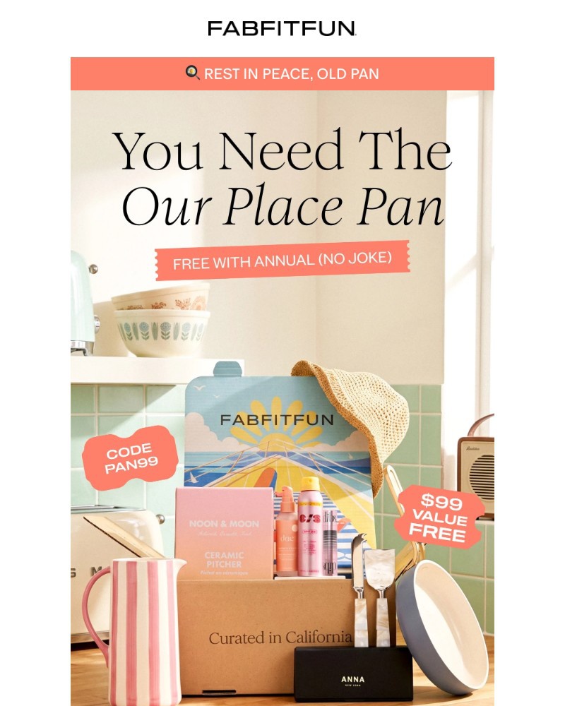 Screenshot of email sent to a FabFitFun Newsletter subscriber