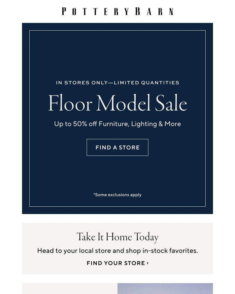Screenshot of email sent to a Pottery Barn Cart abandoner
