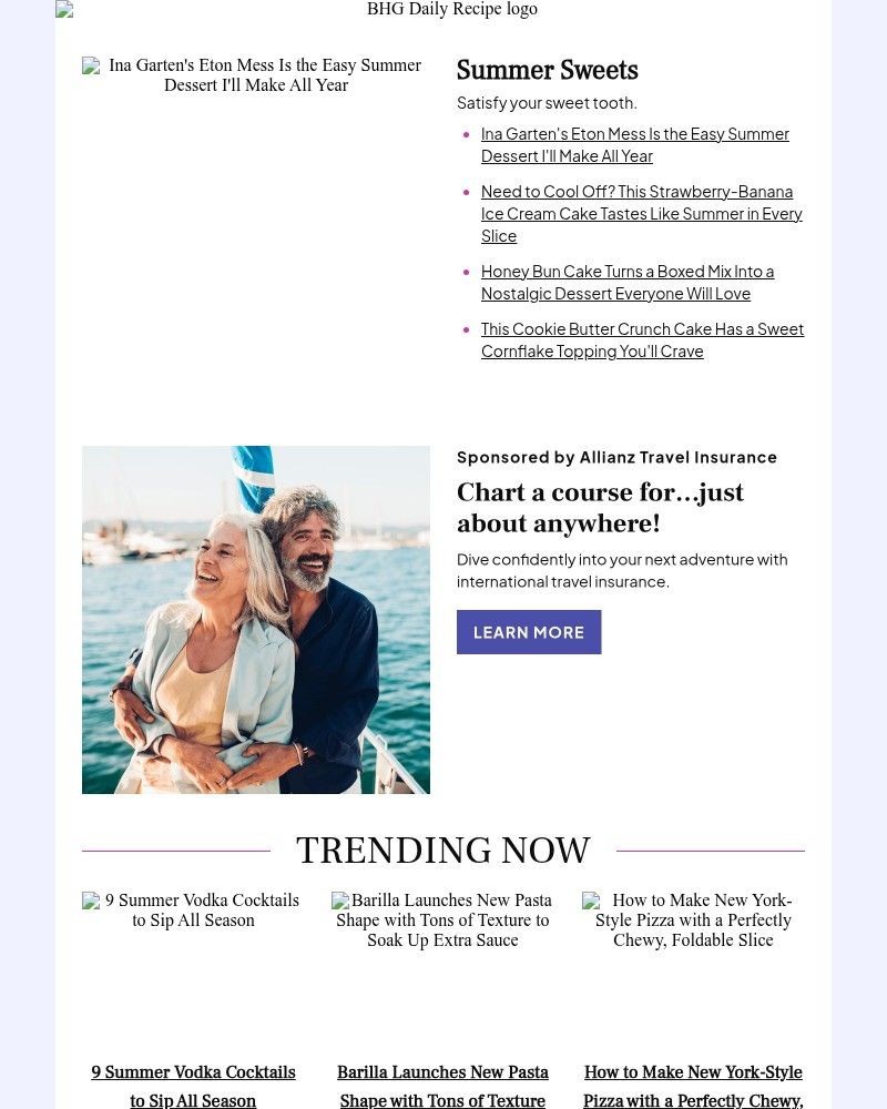 Screenshot of email sent to a Better Homes and Gardens Newsletter subscriber