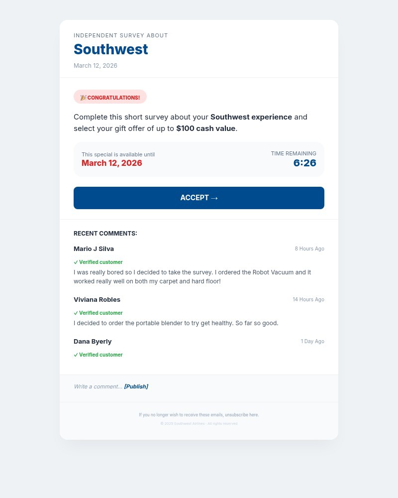Screenshot of email with subject /media/emails/independent-survey-about-southwest-congratulations-6b78ff-cropped-77ad9aa5.jpg