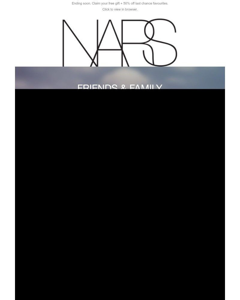 Screenshot of email sent to a Nars Cosmetics Newsletter subscriber