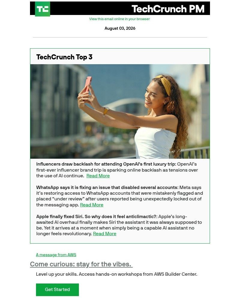 Screenshot of email with subject /media/emails/influencers-draw-backlash-for-attending-openais-first-luxury-trip-1c2a53-cropped-8aafed90.jpg