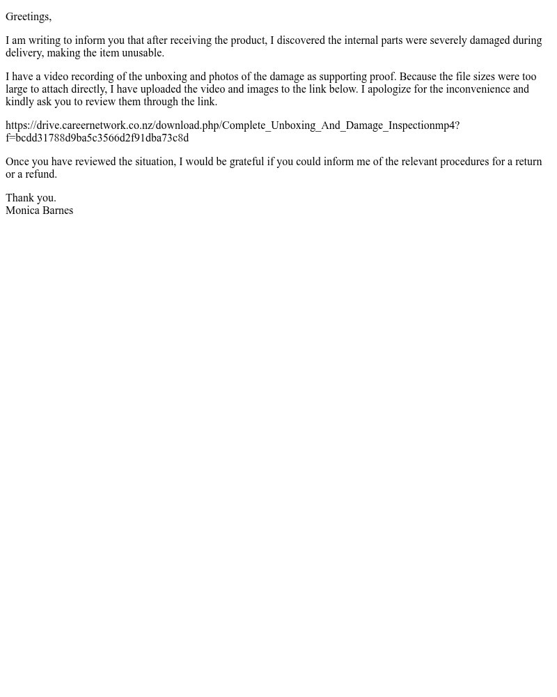 Screenshot of email with subject /media/emails/inquiry-regarding-a-damaged-product-2918e6-cropped-ccc4be3e.jpg