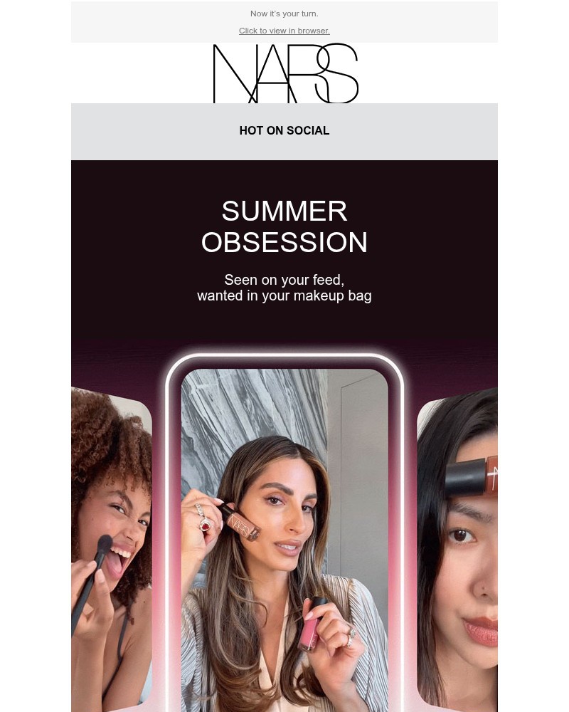 Screenshot of email sent to a Nars Cosmetics Newsletter subscriber