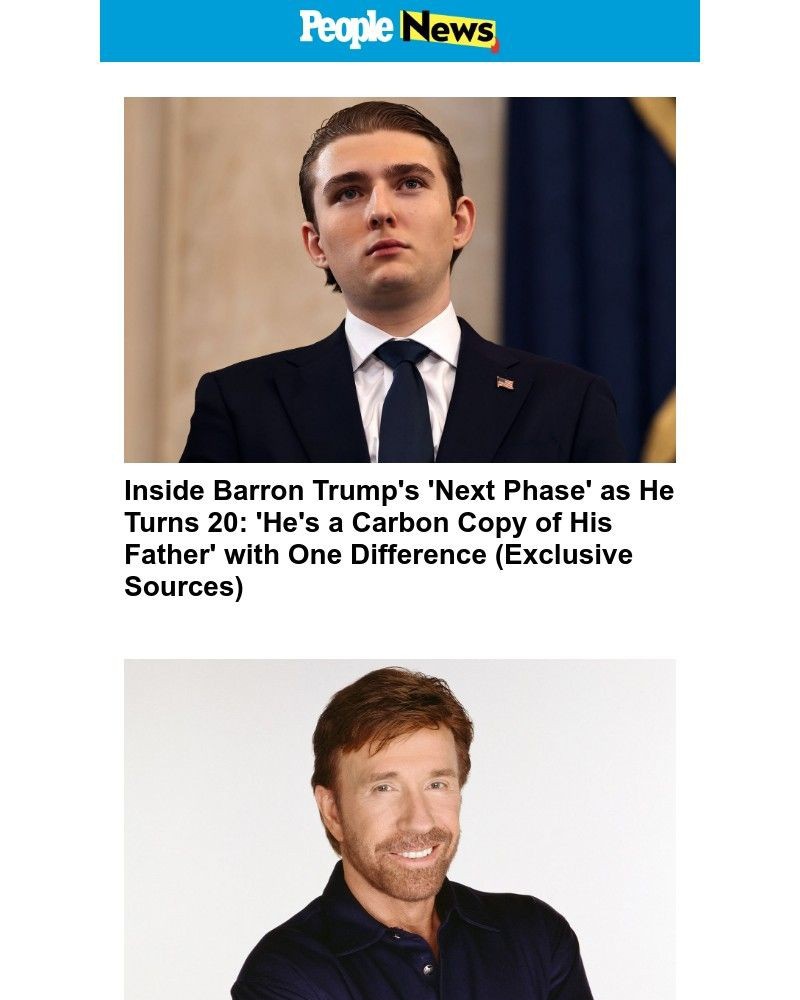 Screenshot of email sent to a People Newsletter subscriber