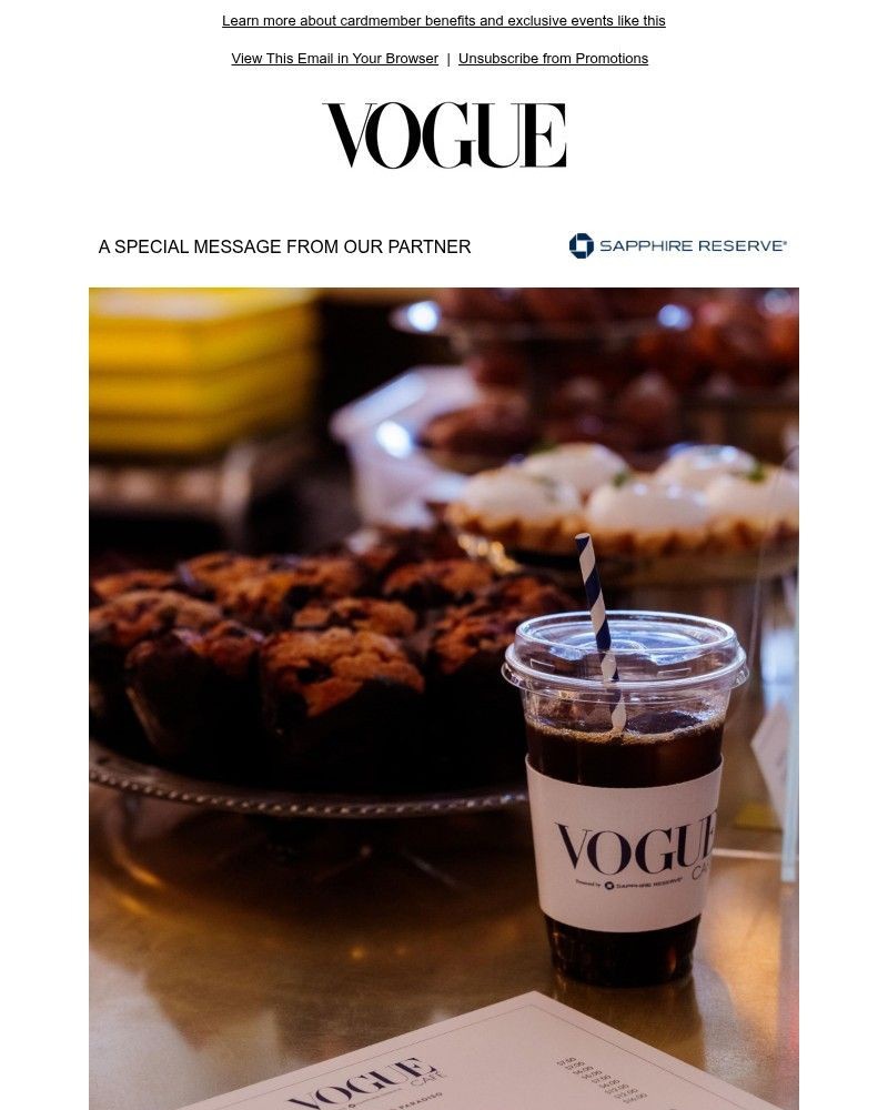 Screenshot of email sent to a Vogue Newsletter subscriber