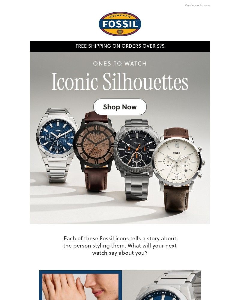 Screenshot of email sent to a Fossil Newsletter subscriber
