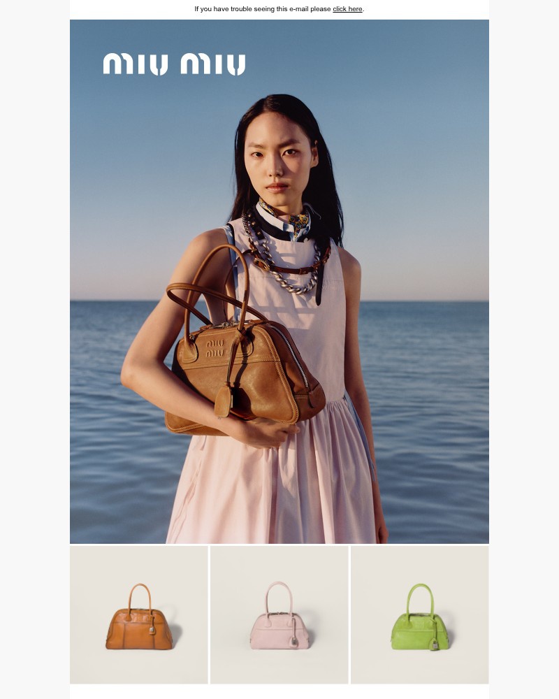 Screenshot of email sent to a Miu Miu Newsletter subscriber