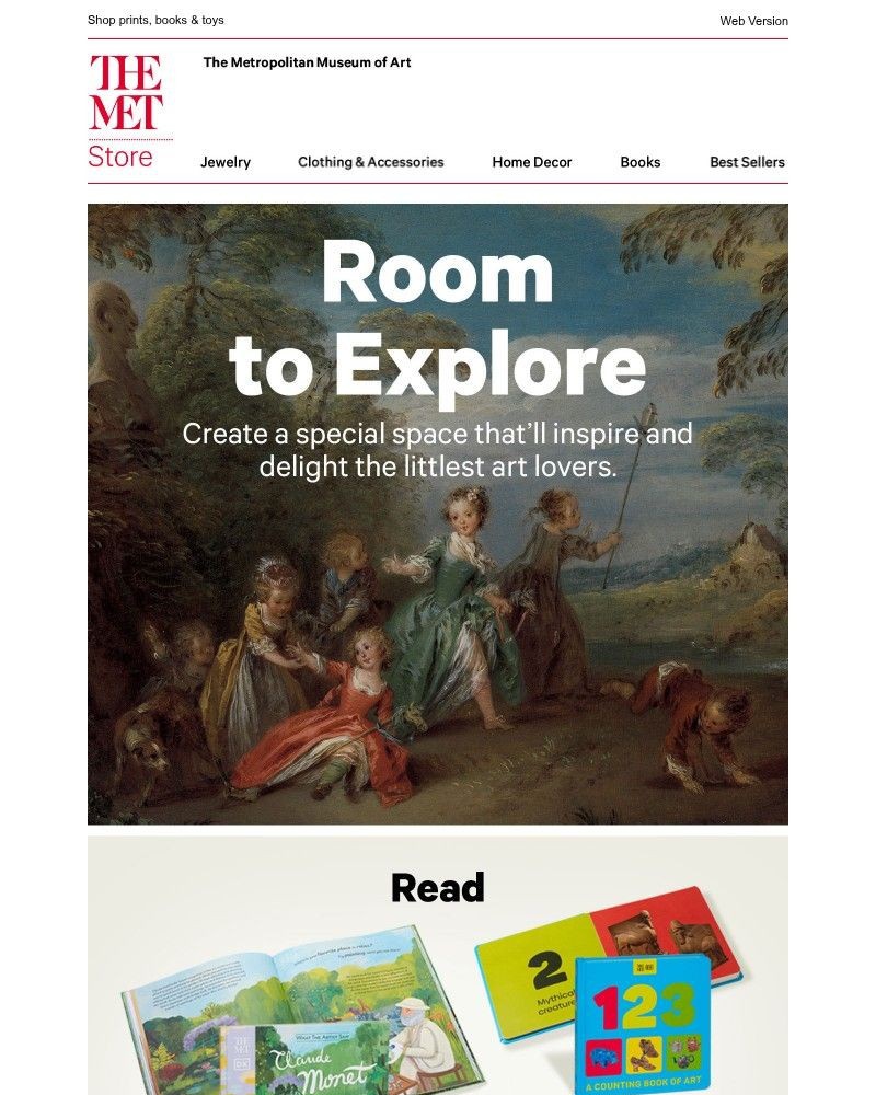 Screenshot of email sent to a The Metropolitan Museum of Art (The Met) Newsletter subscriber