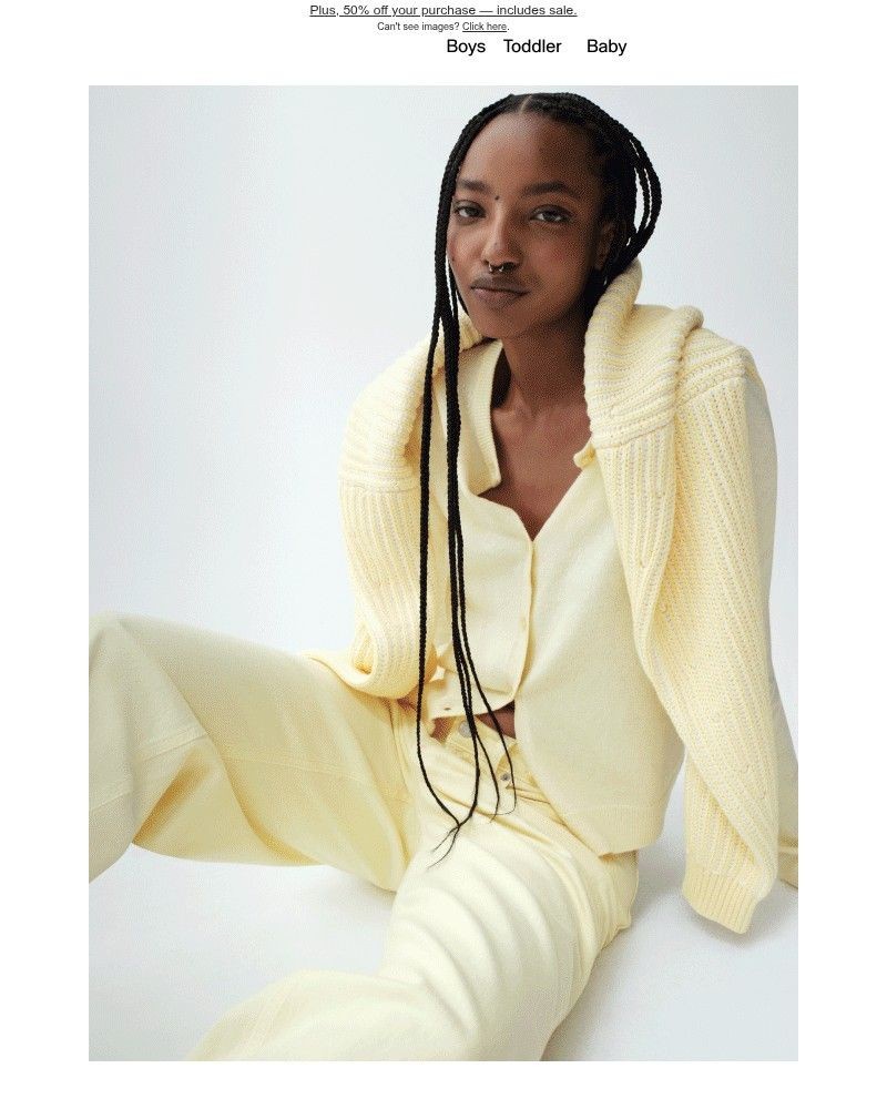 Screenshot of email sent to a Gap Newsletter subscriber