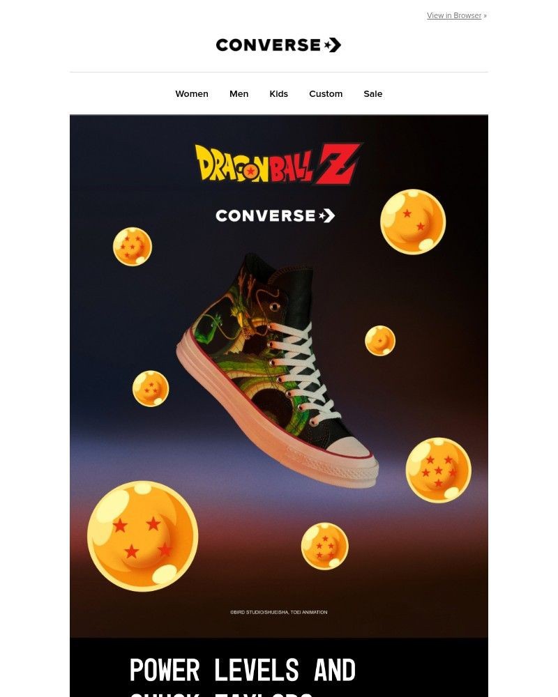 Screenshot of email sent to a Converse Newsletter subscriber