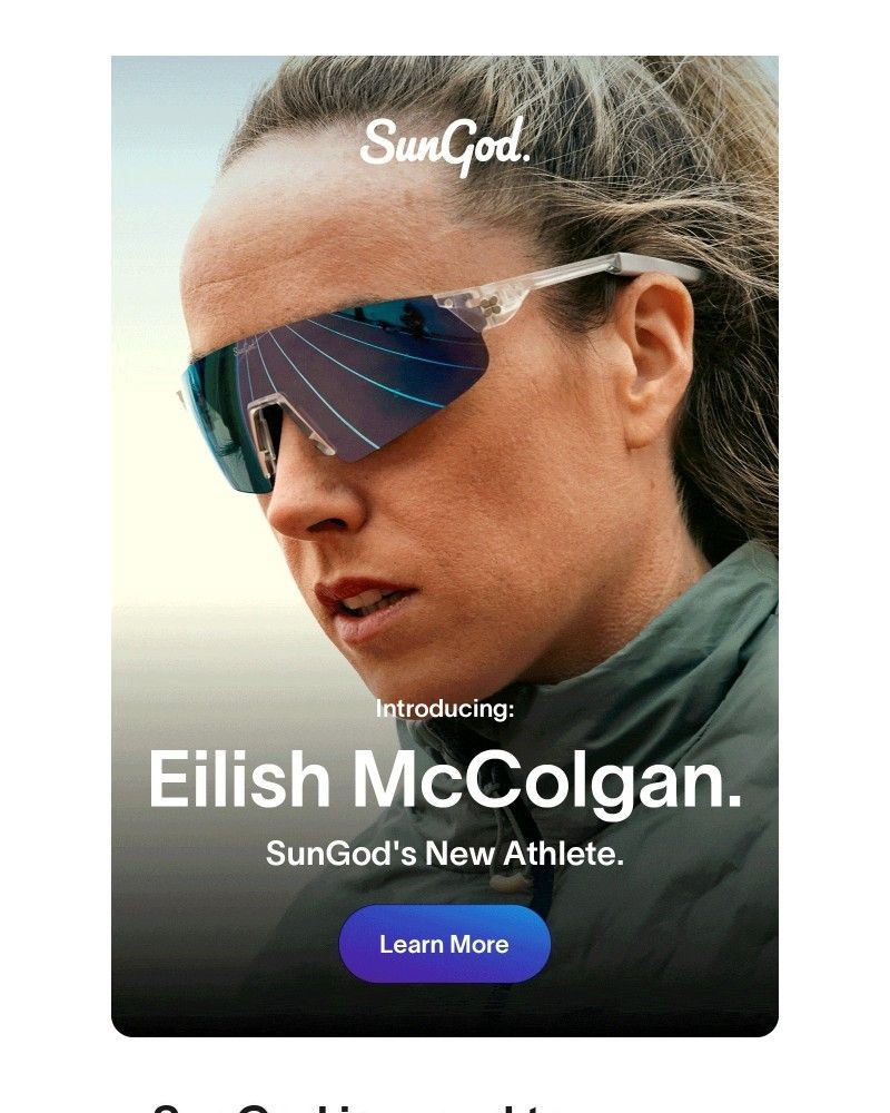 Screenshot of email sent to a SunGod Newsletter subscriber