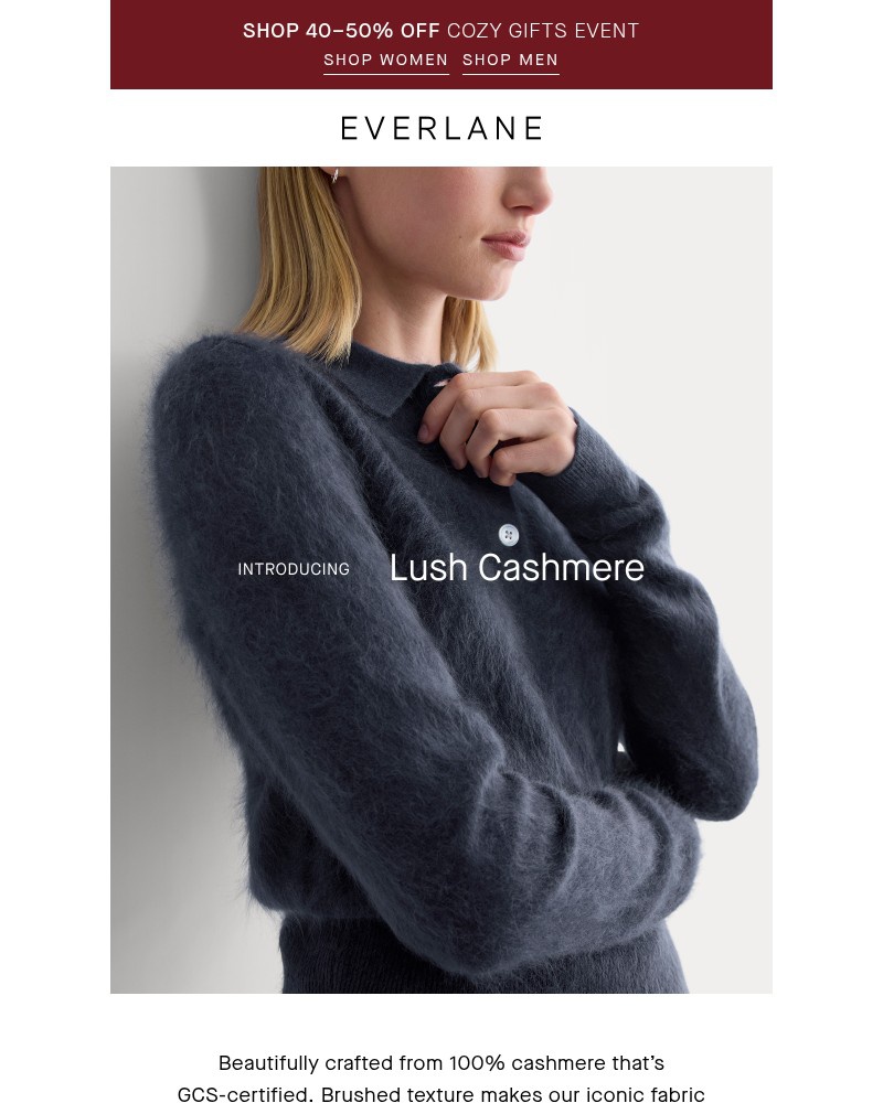 Screenshot of email sent to a Everlane Registered user