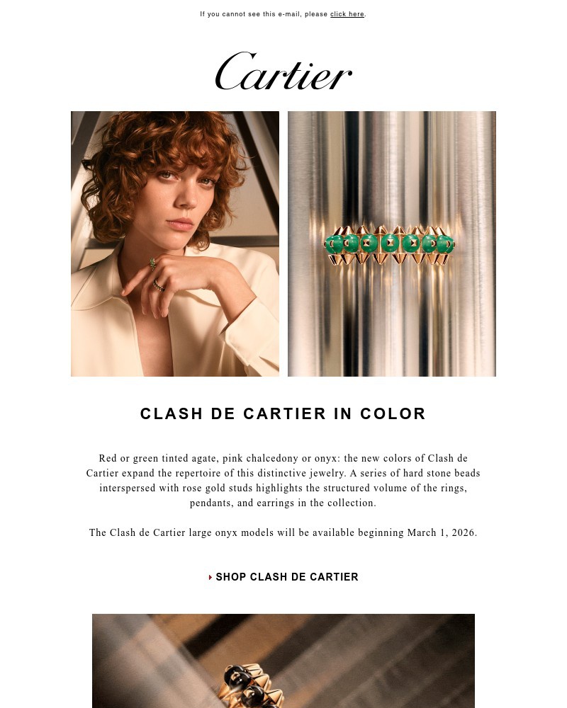 Screenshot of email sent to a Cartier Newsletter subscriber