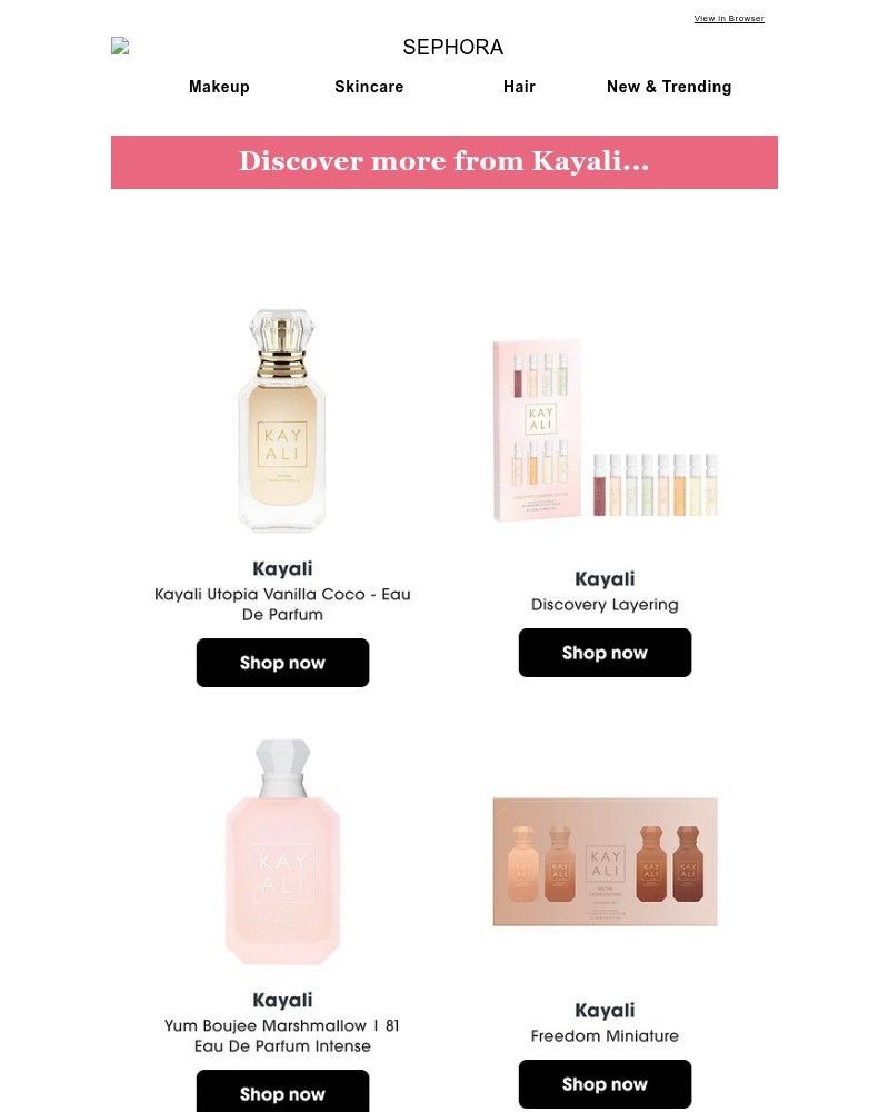 Screenshot of email sent to a Feelunique Newsletter subscriber