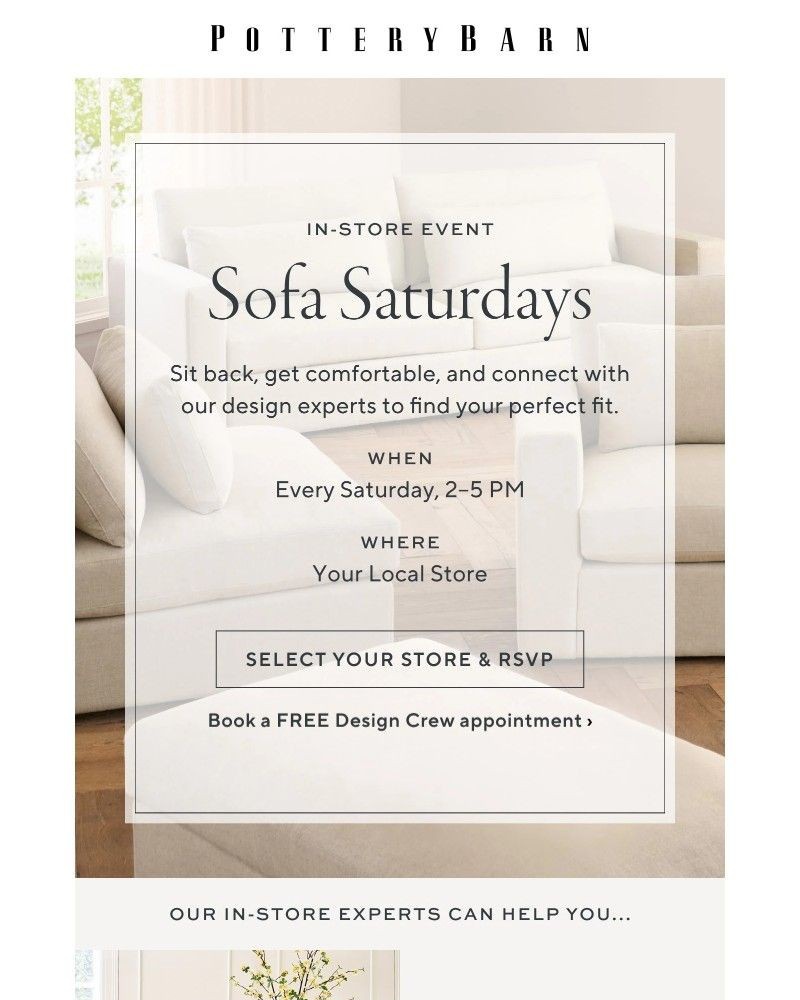 Screenshot of email sent to a Pottery Barn Cart abandoner