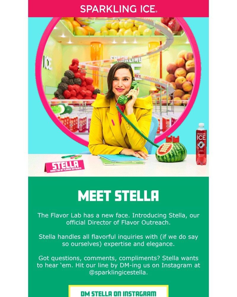 Screenshot of email sent to a Sparkling Ice Registered user