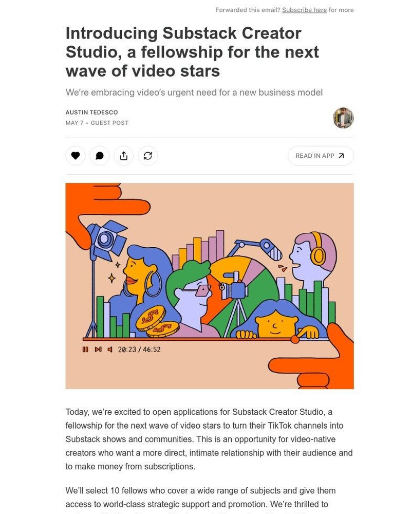 Screenshot of email with subject /media/emails/introducing-substack-creator-studio-a-fellowship-for-the-next-wave-of-video-stars_TAjWg2U.jpg