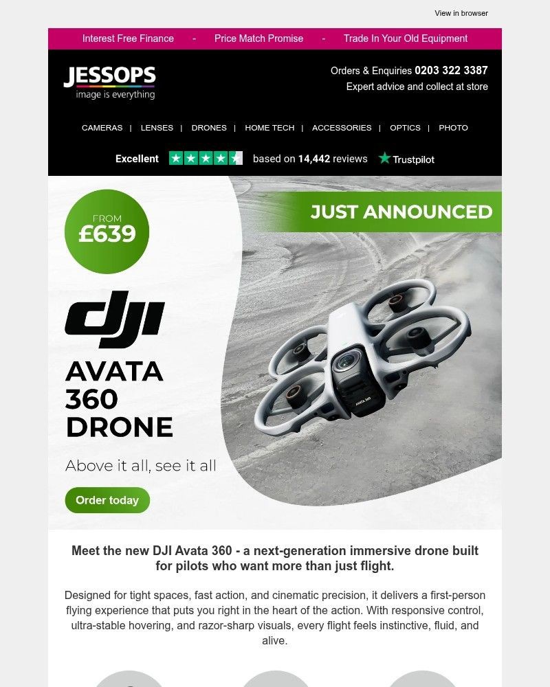 Screenshot of email sent to a Jessops Newsletter subscriber