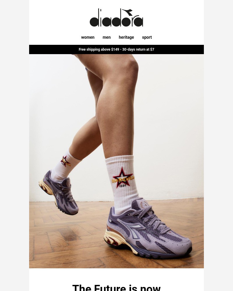 Screenshot of email sent to a Diadora Newsletter subscriber