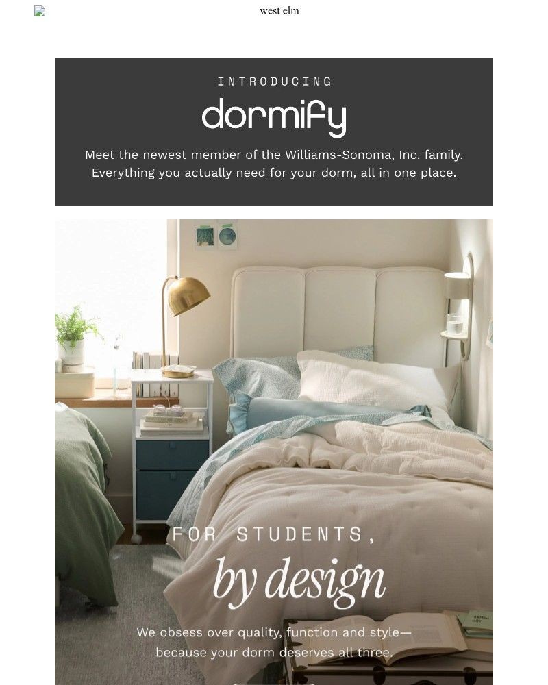 Screenshot of email sent to a Pottery Barn Newsletter subscriber