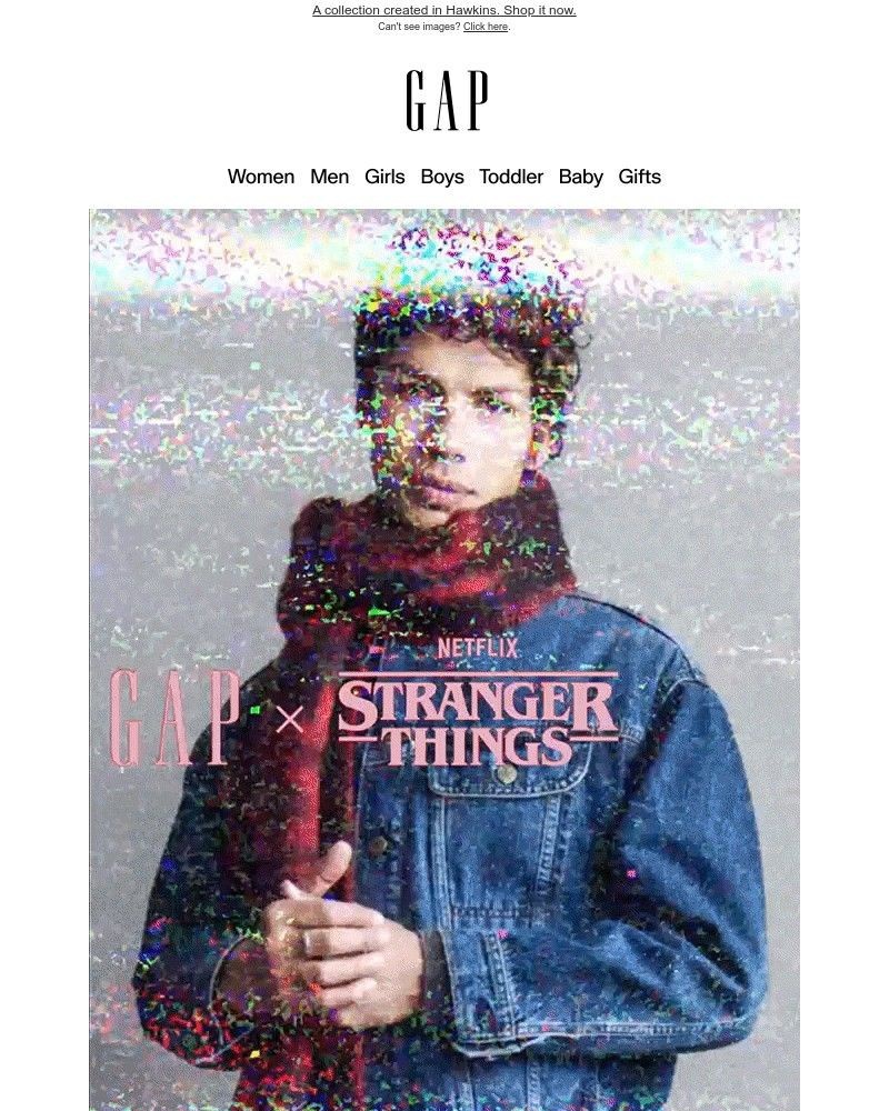 Screenshot of email sent to a Gap Newsletter subscriber