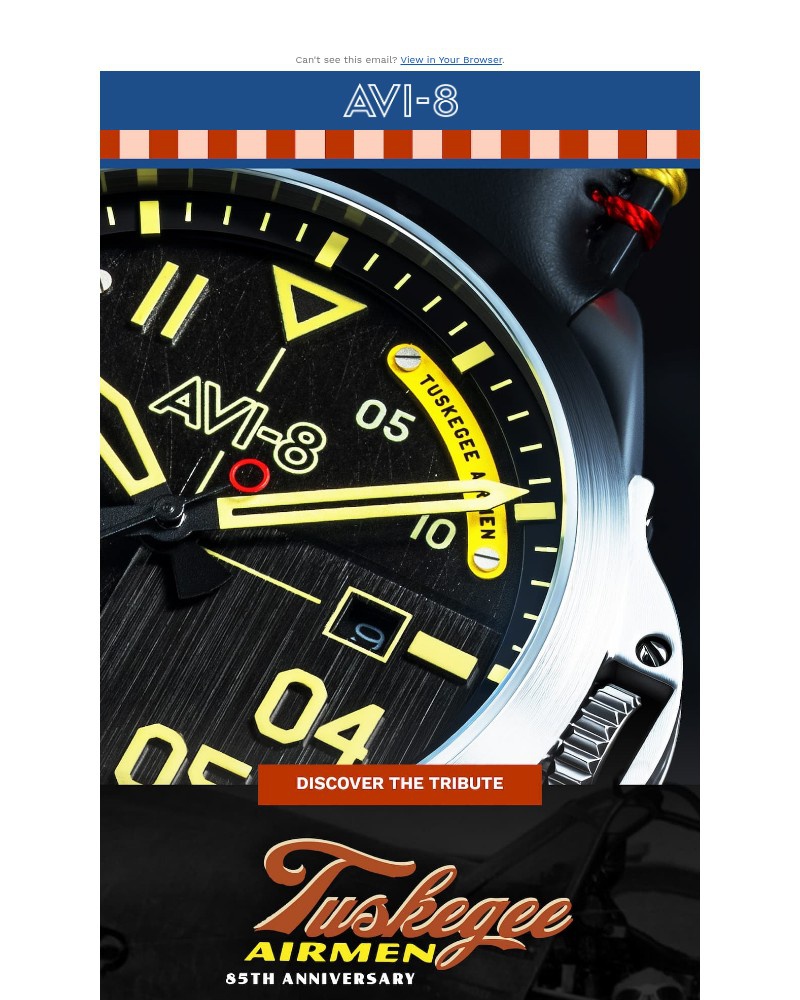 Screenshot of email sent to a AVI-8 Newsletter subscriber