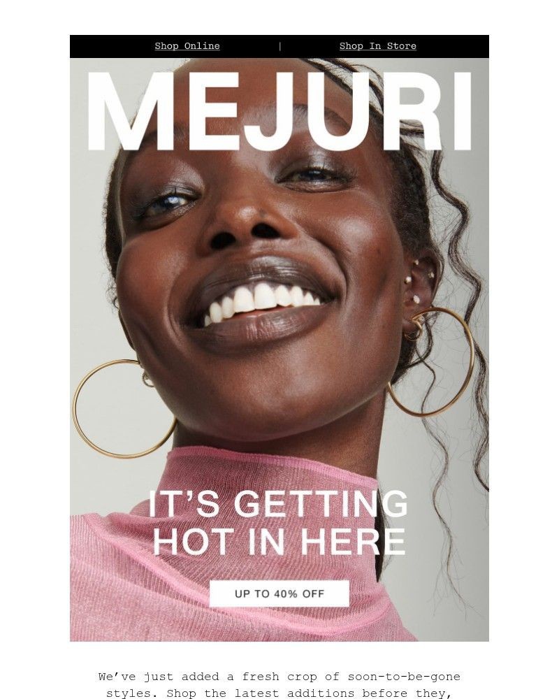 Screenshot of email sent to a Mejuri Registered user